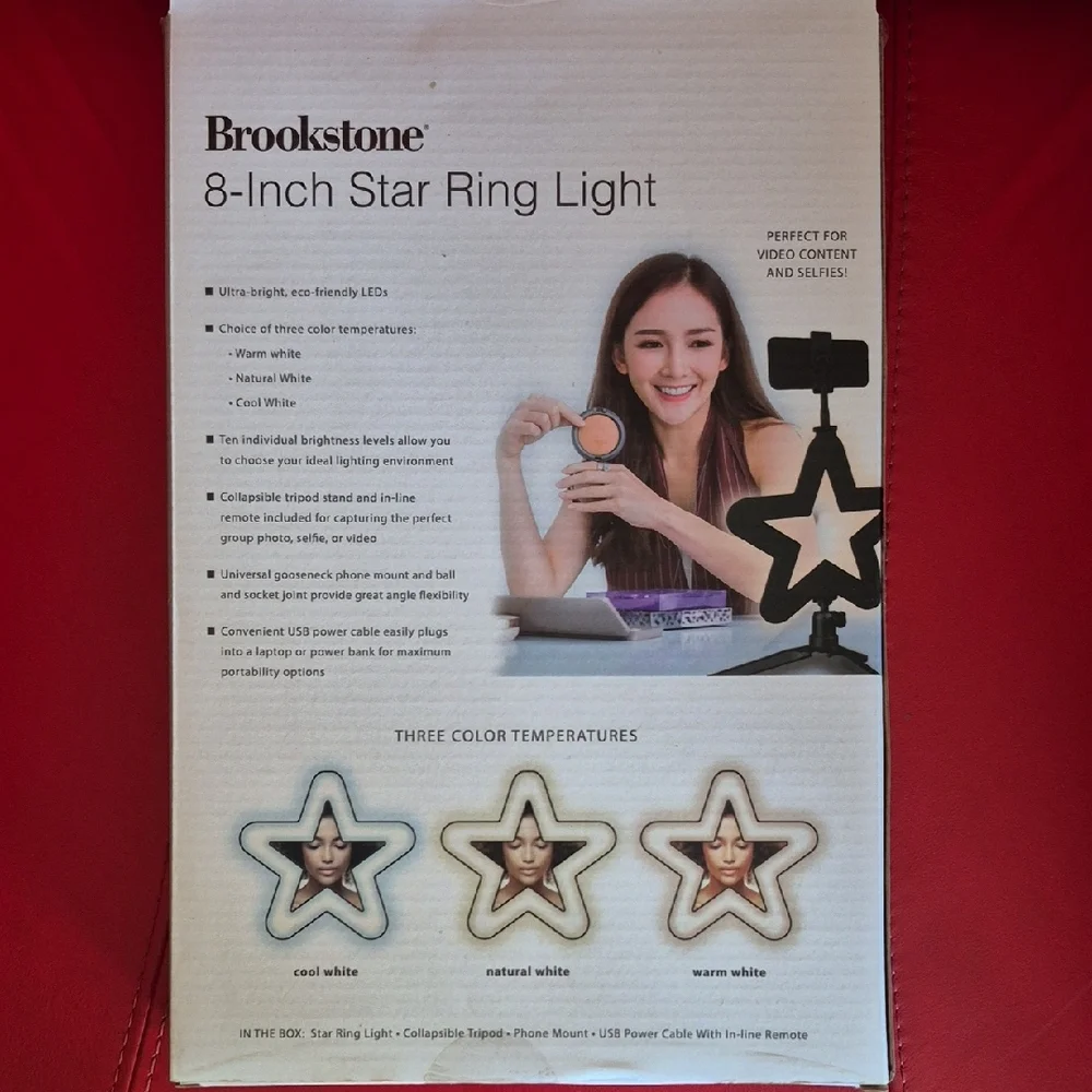 Brookstone 8-Inch Star Ring Light - Black